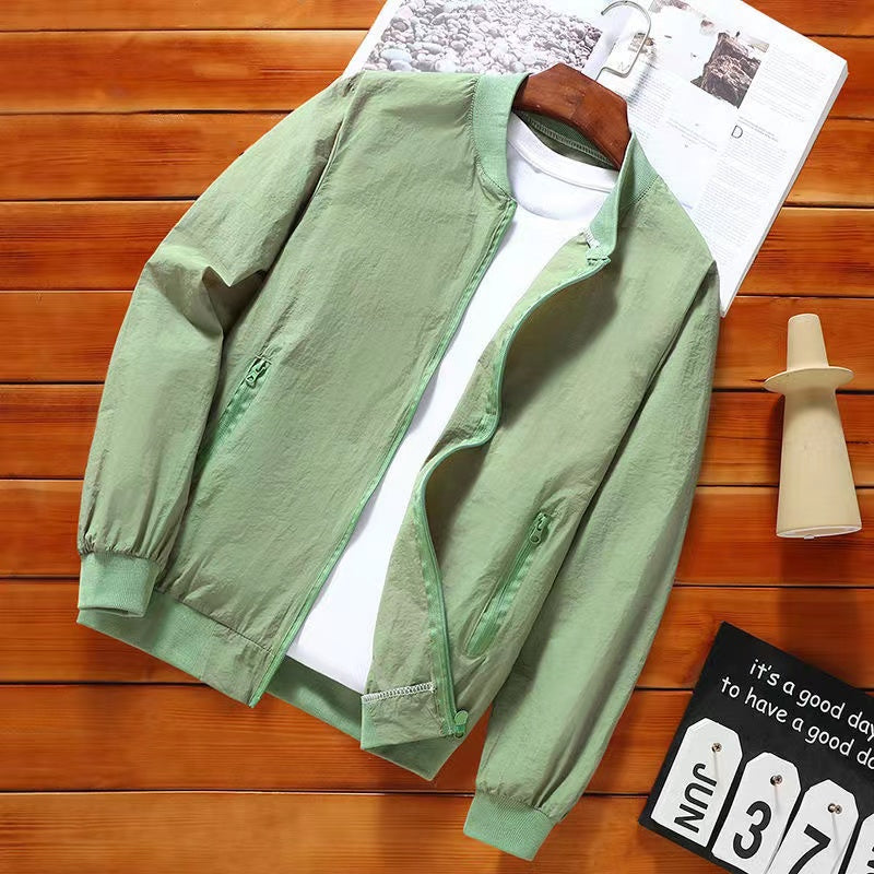 Men's Summer Sun Protection Clothing, Ice Silk, Breathable, Lightweight, Cooling Sensation, Loose Fit, Trendy Casual Sun Protection Jacket, Thin Jacket Outerwear
