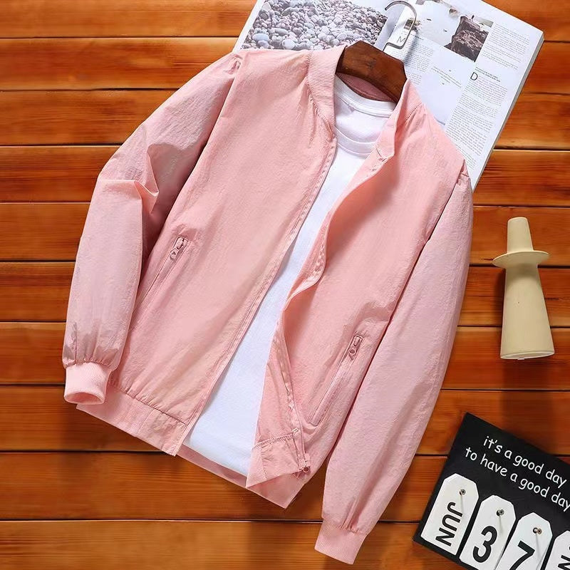 Men's Summer Sun Protection Clothing, Ice Silk, Breathable, Lightweight, Cooling Sensation, Loose Fit, Trendy Casual Sun Protection Jacket, Thin Jacket Outerwear