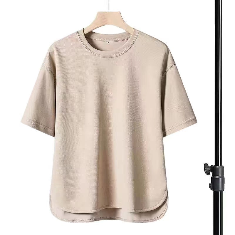 High-end Men's Suit 2023 New Summer Trend Short Sleeve T-shirt Men's Quick-drying Monochrome Sports Short Sleeve Shorts